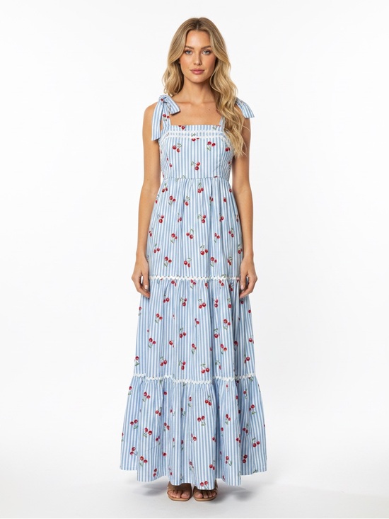 Rachel Zoe Dresses & Skirts - Rachel Zoe Cabana Cherry Striped Maxi Dress